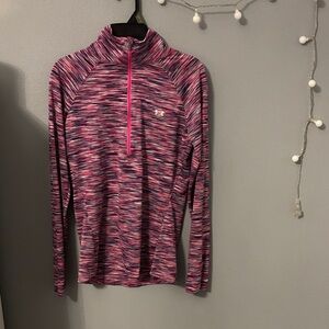 Under Armour Pink and Black Half-Zip Pullover